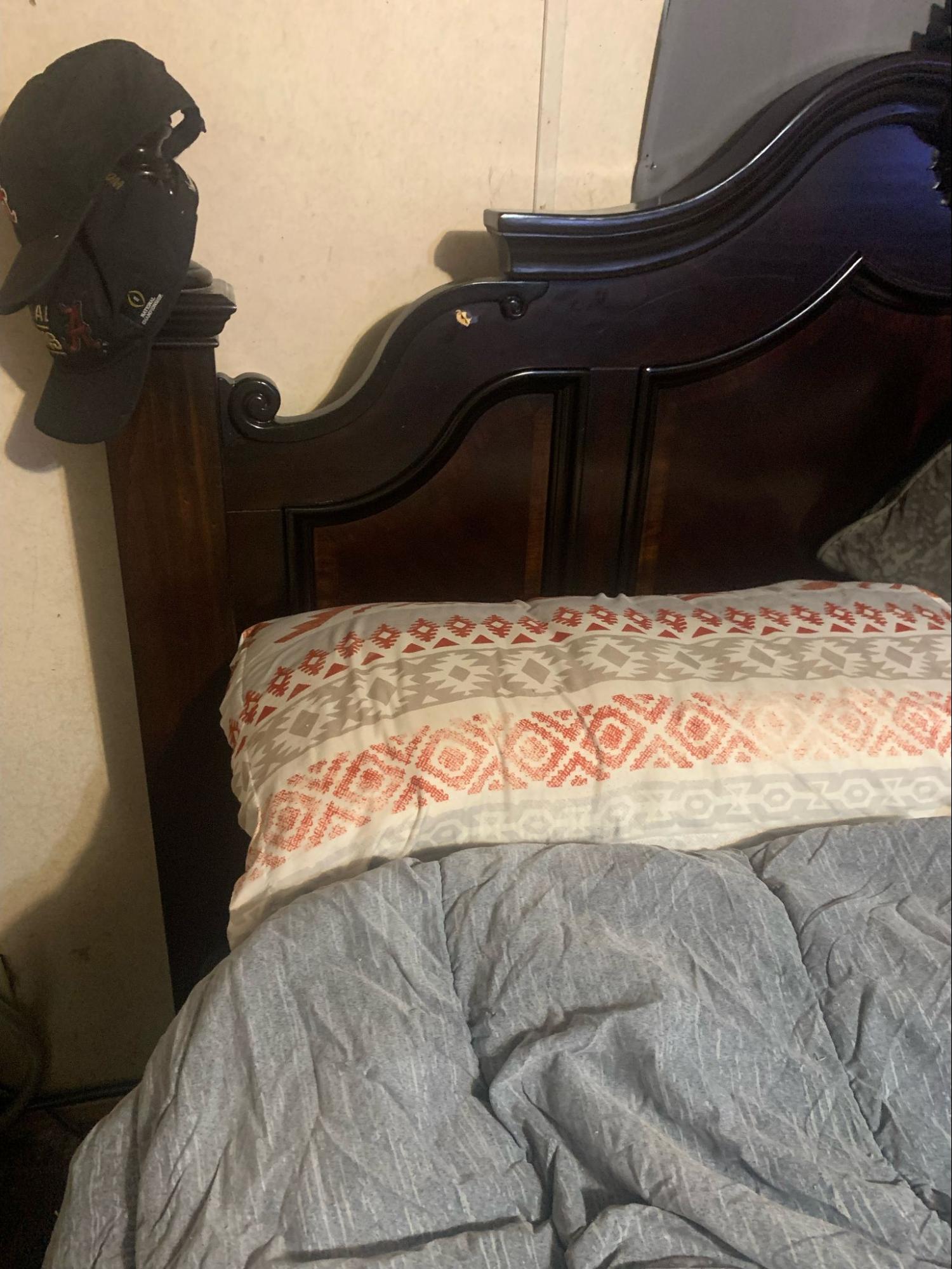 A bullet struck inches above a child’s pillow while asleep. 